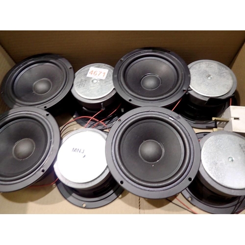 1431 - 8 x 150mm base speakers as used in GPO boomboxes; working. Not available for in-house P&P