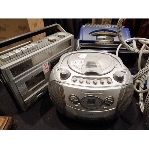 1438 - Spinney Trunk radio cassette and an ALBA CD player. Not available for in-house P&P