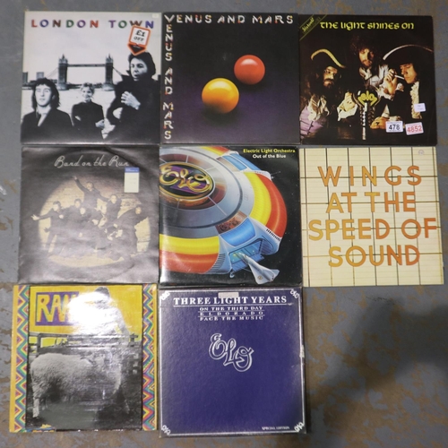 478 - Electric Light Orchestra (3) and Wings (5) albums. Not available for in-house P&P