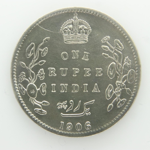 2075A - 1906 silver Colonial Indian rupee of Edward VII - VF grade, UK P&P Group 0 (£6+VAT for the first lot... 