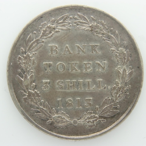 2085A - 1812 silver three shilling Bank Token of George III, high grade. P&P Group 0 (£5+VAT for the first l... 