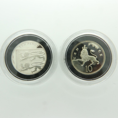 2241B - 2000 and 2009 Silver Proof 10 Pence coins. UK P&P Group 0 (£6+VAT for the first lot and £1+VAT for s... 