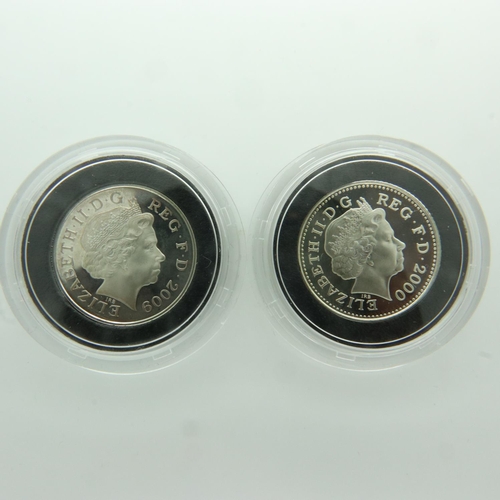 2241B - 2000 and 2009 Silver Proof 10 Pence coins. UK P&P Group 0 (£6+VAT for the first lot and £1+VAT for s... 