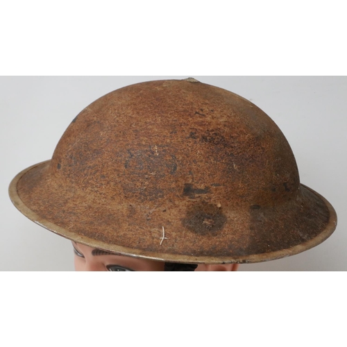 2150 - A British relic WWII Brodie helmet with liner. UK P&P Group 3 (£30+VAT for the first lot and £8+VAT ... 