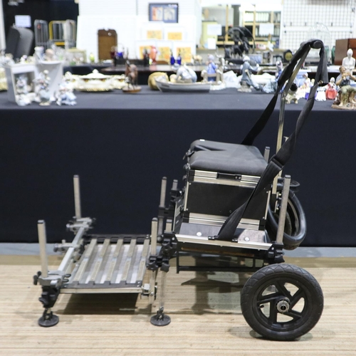 2001 - Pro 1000 tackle box seat with frame and trolley. Not available for in-house P&P