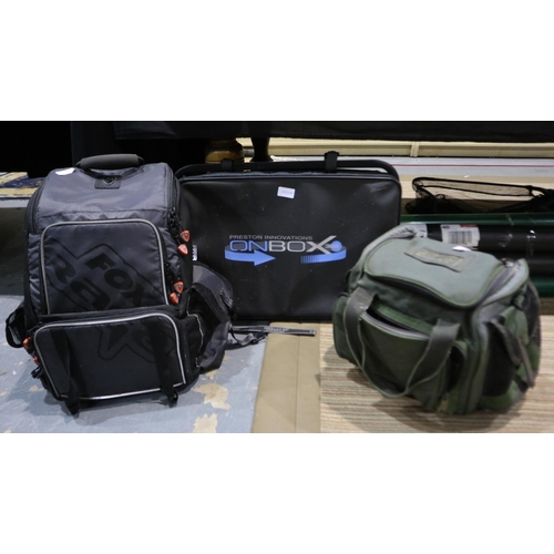 2007 - Preston Innovations Onbox carrier and two fishing rucksacks. UK P&P Group 2 (£20+VAT for the first l... 