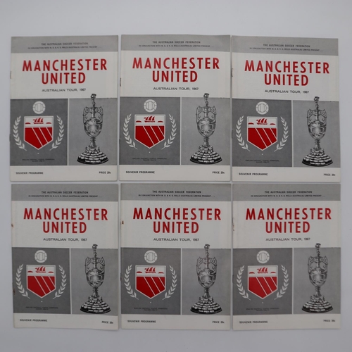 2045 - Six programmes from Manchester United tour to Australia 1967 games Vs Victoria state June 21st, Sydn... 