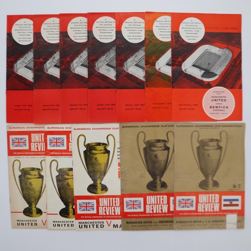 2047 - Manchester United European Cup programmes 1963-68 (12). UK P&P Group 1 (£16+VAT for the first lot an... 