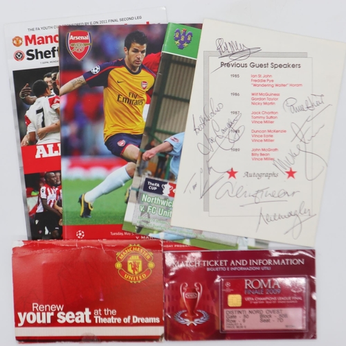2052J - Manchester United programmes and ephemera, including 2009 UEFA Champions League Cup Final match tick... 