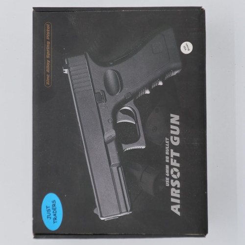 2076 - New old stock airsoft pistol, model V20 in brown, boxed and factory sealed. UK P&P Group 1 (£16+VAT ... 