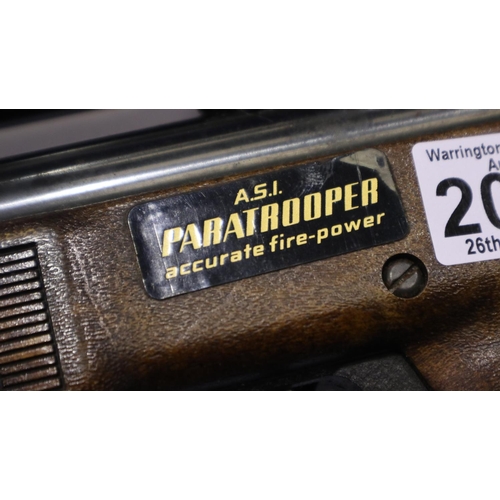 2077 - ASI Paratrooper .22 air rifle with BSA scope and gunslip. UK P&P Group 2 (£20+VAT for the first lot ... 