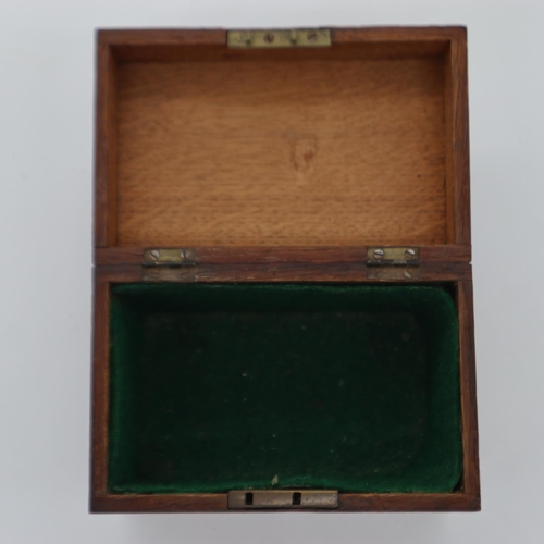 2099A - An oak box, affixed with German WWII badges to the hinged cover. UK P&P Group 1 (£16+VAT for the fir... 