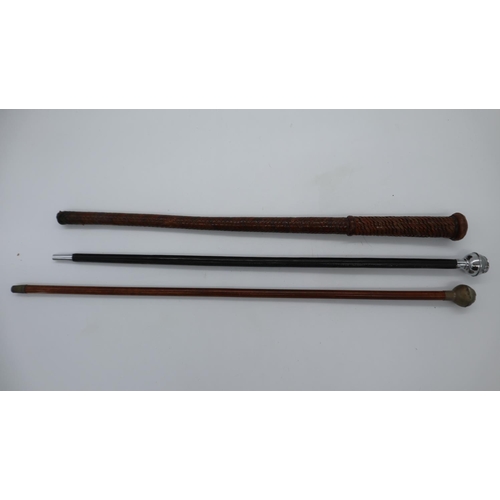 2117A - Three swagger sticks, including an RAF WWII example. UK P&P Group 1 (£16+VAT for the first lot and £... 