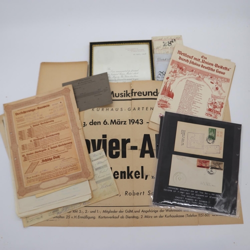 2135A - A mixed collection of WWII period German and Japanese ephemera. UK P&P Group 1 (£16+VAT for the firs... 