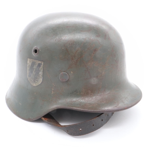 2143 - Third Reich Waffen SS Double Decal M35 Helmet, UK P&P Group 2 (£20+VAT for the first lot and £4+VAT ... 