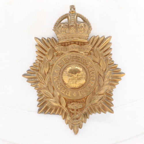 2149 - WWII British Royal Marines Pith Helmer Kings Crown small badge type, UK P&P Group 2 (£20+VAT for the... 