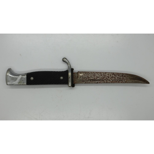 2156 - A Third Reich period Hitler Youth dagger, later shortened and lacking enamel insert. UK P&P Group 1 ... 