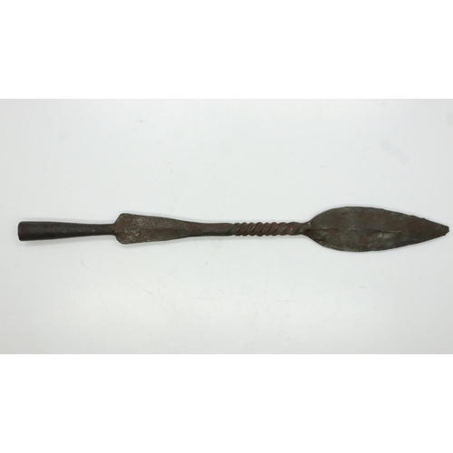 2159 - 19th century African spear blade. UK P&P Group 1 (£16+VAT for the first lot and £2+VAT for subsequen... 