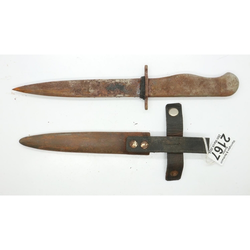 2167 - WWI Imperial German Metal Handle Trench Knife. Marked G.E.S Gesch. UK P&P Group 1 (£16+VAT for the f... 