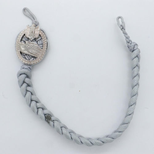 2179 - WWII German Panzer Troops Marksman Lanyard. UK P&P Group 1 (£16+VAT for the first lot and £2+VAT for... 