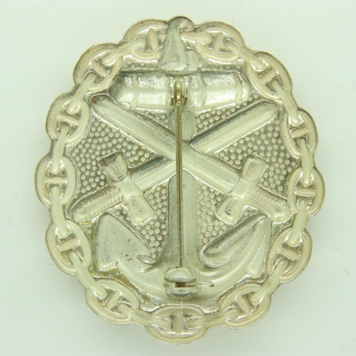 2192 - WWII German Kriegsmarine Silver Grade Wound Badge. UK P&P Group 2 (£20+VAT for the first lot and £4+... 