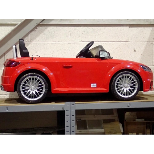 1001 - Red Audi TT ride in electric childrens car. Not available for in-house P&P