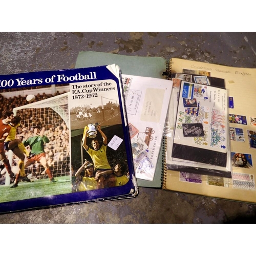 1030 - Collection of stamps and 100 years of football medals. UK P&P Group 1 (£16+VAT for the first lot and... 