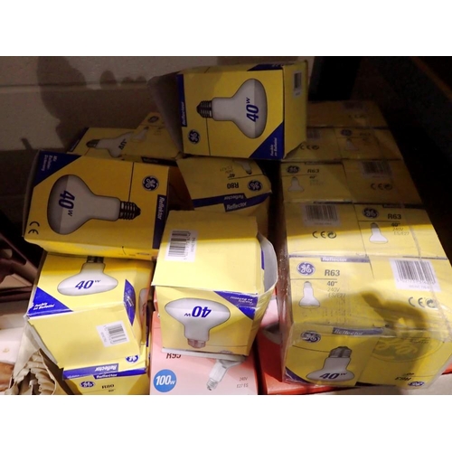1040 - Fifty boxed 100-60-40w ES spot lamps, new old stock. Not available for in-house P&P