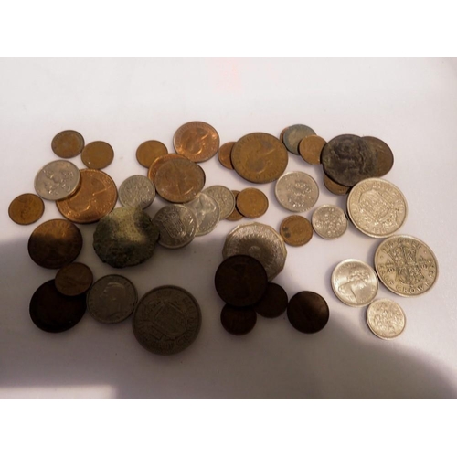 1066 - Mixed coins, including George III coronation medallion, 1760. UK P&P Group 1 (£16+VAT for the first ... 