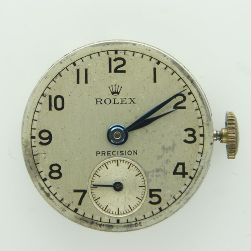 101 - ROLEX: ladies Rolex Precision circular movement with subsidiary seconds, working at lotting. No case... 