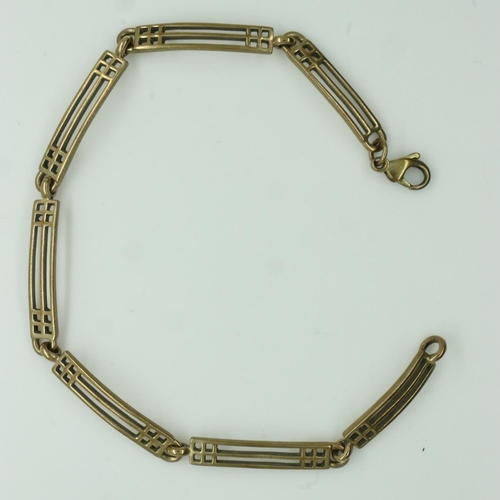 12 - 9ct gold bracelet, L: 18cm, 8.7g. UK P&P Group 0 (£6+VAT for the first lot and £1+VAT for subsequent... 