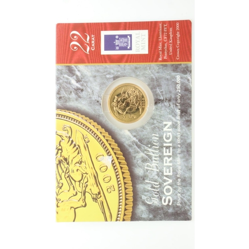 25 - 2000 gold full sovereign. UK P&P Group 1 (£16+VAT for the first lot and £2+VAT for subsequent lots)