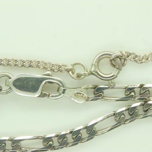 29 - Italian silver chain L: 46 cm, and a stone set silver necklace L: 44 cm. UK P&P Group 1 (£16+VAT for... 