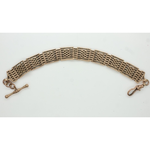 3 - 9ct gold bracelet, L: 18cm, 30.5g. UK P&P Group 1 (£16+VAT for the first lot and £2+VAT for subseque... 