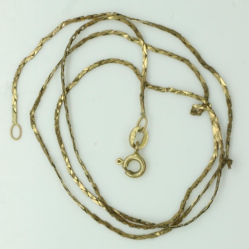 39 - 9ct fine gold chain, L: 45 cm, 1.5g. UK P&P Group 0 (£6+VAT for the first lot and £1+VAT for subsequ... 