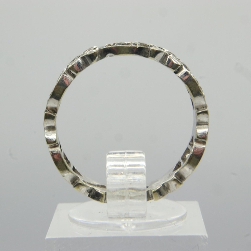44 - 9ct white gold stone set eternity ring, size N, 3.0g. UK P&P Group 0 (£6+VAT for the first lot and £... 