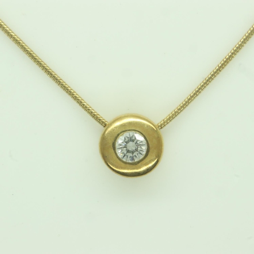 7 - 18ct gold fine chain with a diamond set pendant, L: 40cm, 4.1g, diamond D: 2.7 mm. UK P&P Group 0 (£... 