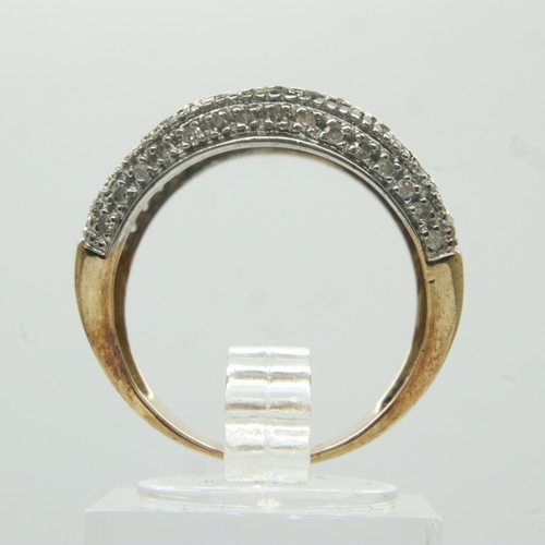 80 - 9ct gold diamond set ring, 1.50 carat, size O, 8.0g. UK P&P Group 0 (£6+VAT for the first lot and £1... 