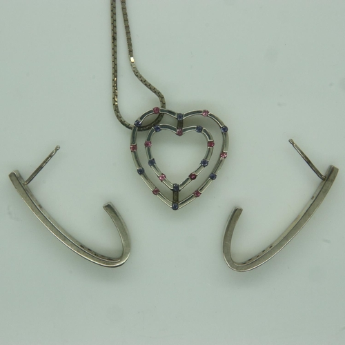 97 - Boxed silver necklace and earring set, chain L: 38 cm. UK P&P Group 1 (£16+VAT for the first lot and... 