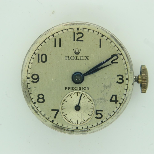 101 - ROLEX: ladies Rolex Precision circular movement with subsidiary seconds, working at lotting. No case... 
