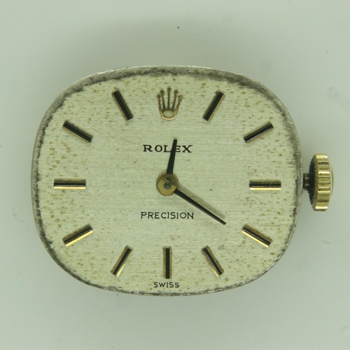 102 - ROLEX: ladies Rolex Precision wristwatch movement, working at lotting. UK P&P Group 0 (£6+VAT for th... 