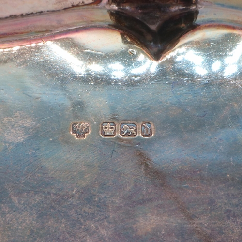 121 - Hallmarked silver tray on three pad feet, Sheffield assay, 1824g, D: 40cm. UK P&P Group 3 (£30+VAT f... 