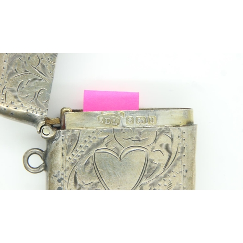 124 - Two antique vesta cases including a hallmarked silver example. UK P&P Group 1 (£16+VAT for the first... 