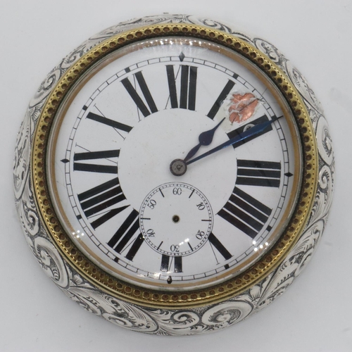 125 - Silver rimmed clock, by Project, D: 85 mm. UK P&P Group 2 (£20+VAT for the first lot and £4+VAT for ... 