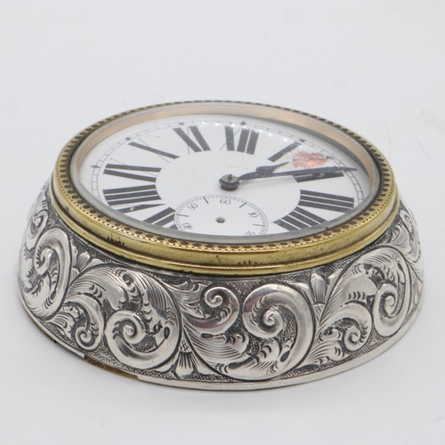 125 - Silver rimmed clock, by Project, D: 85 mm. UK P&P Group 2 (£20+VAT for the first lot and £4+VAT for ... 