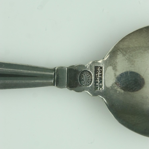 134 - Georg Jensen acanthus pattern spoon, L: 11 cm, 16g. UK P&P Group 1 (£16+VAT for the first lot and £2... 