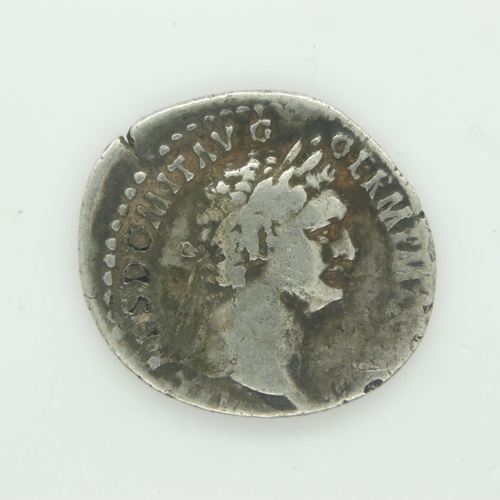 146 - Roman Denarius of emperor Domitian 92-93 AD showing goddess of wisdom Minerva. UK P&P Group 0 (£6+VA... 