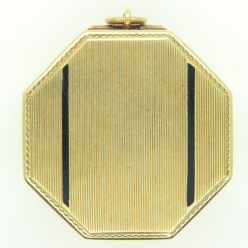 149 - Art Deco 14ct gold and enamel compact box, 20.1g. UK P&P Group 2 (£20+VAT for the first lot and £4+V... 