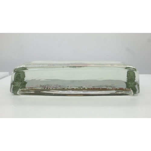 164 - Rectangular glass paperweight for the 1926 Sesqui-Centennial exposition fearing the Independence Hal... 