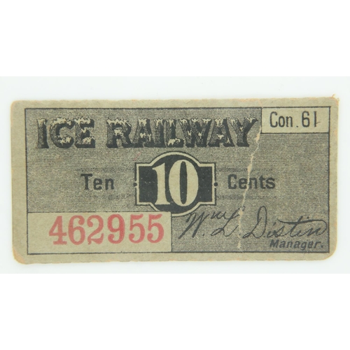 165 - Rare Ice Railway 10 cents ticket for the 1893 World Colombian exposition. UK P&P Group 0 (£6+VAT for... 